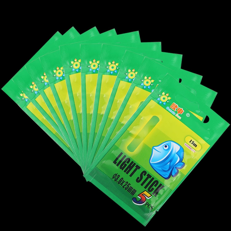 10 Packs OCEAN SUN Luminous Float Night Fishing Light Stick, Size: 3.0 x 25mm