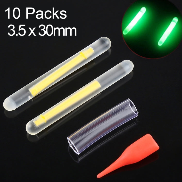 10 Packs OCEAN SUN Luminous Float Night Fishing Light Stick, Size: 3.5 x 30mm, Visibility: 20m