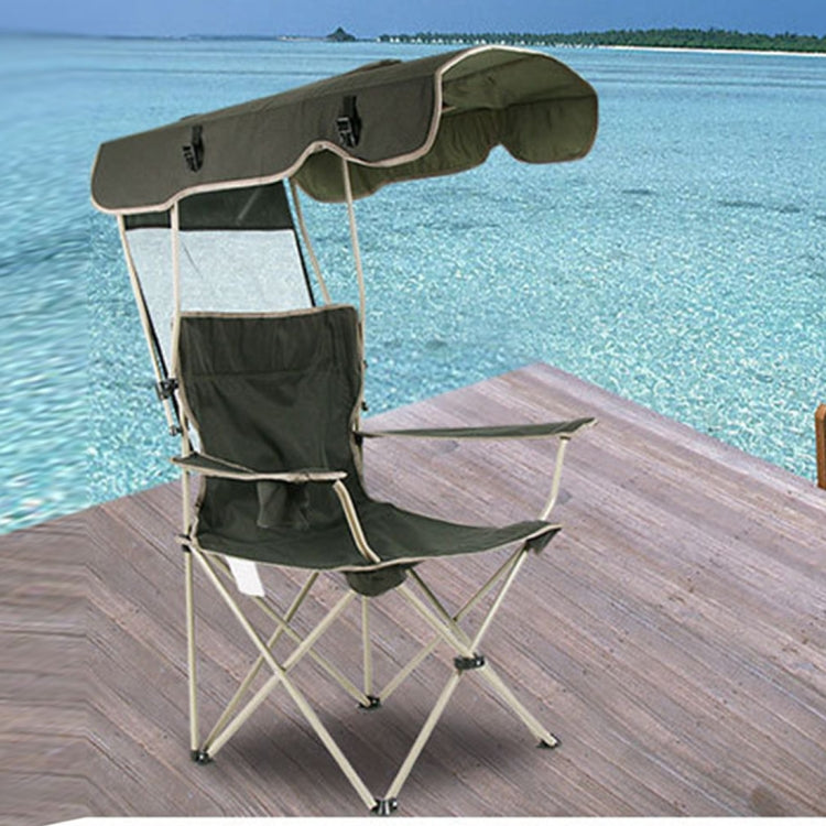Outdoor Sun Protection Folding Chair Multifunctional Portable Fishing Beach Lounge Chair With Sunshade Aluminum Folding Chair