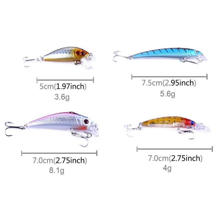 HENGJIA 26 PCS Minnow Fishing Lure Set 4 Models Fishing Tackle Plastic Hard Bait