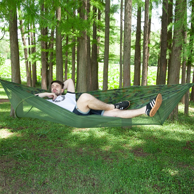 Portable Outdoor Camping Full-automatic Nylon Parachute Hammock with Mosquito Nets, Size : 290 x 140cm, 290x140cm Dark Green, 290x140cm Pink Blue, 290x140cm Green, 290x140cm Blue, 290x140cm Orange, 290x140cm Camouflage, 290x140cm Army Green            ... — Camouflage