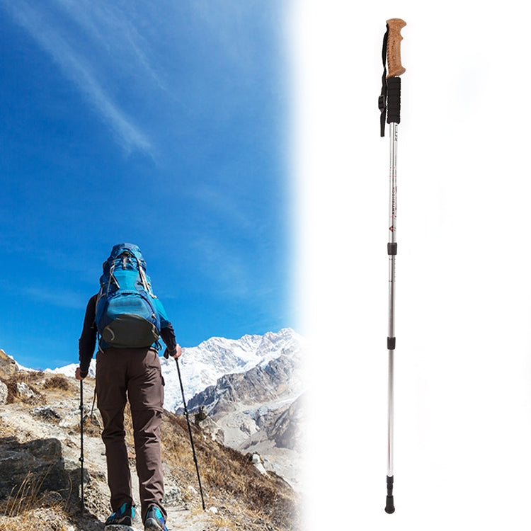 Aotu AT7551 135cm Aluminum Alloy Outdoor Camping Corky Trekking Poles, Black#135cm, Blue#135cm, Red#135cm, Silver#135cm