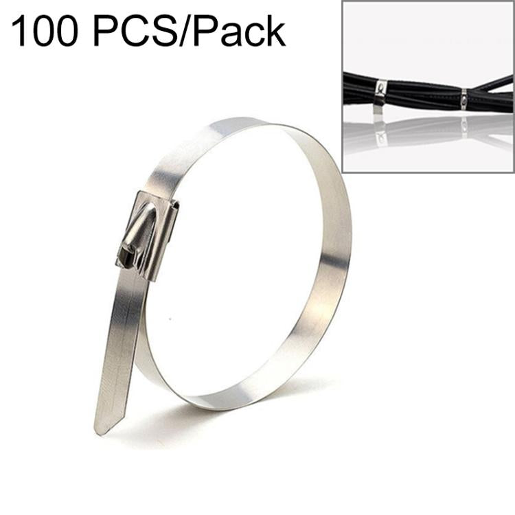 100 PCS 4.6x150mm Stainless Steel Metal Cable Ties Tie Zip Wrap Exhaust Heat Straps Induction Pipe