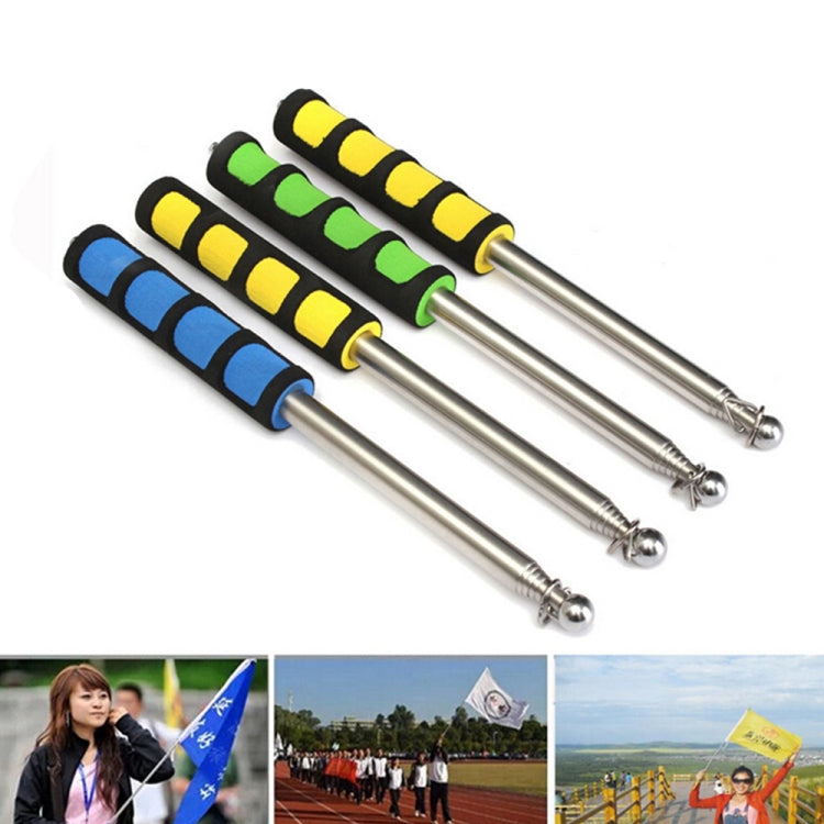 Telescopic Stainless Steel Rubber Sleeve Teaching Stick Guide Signal Flag, Random Color Delivery, 1.4M 7 Knots