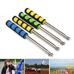 Telescopic Stainless Steel Rubber Sleeve Teaching Stick Guide Signal Flag, Random Color Delivery, 1.4M 7 Knots
