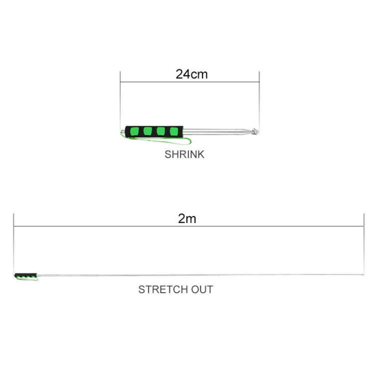 Telescopic Stainless Steel Rubber Sleeve Teaching Stick Guide Signal Flag, Random Color Delivery, 1.4M 7 Knots