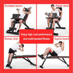 189-1 Standard Edition Household Folding Multifunctional Dumbbell Bench Sit-up Bench Weightlifting Bed with Pull Rope