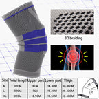 Outdoor Fitness Mountaineering Knit Protection Silicone Anti - collision Spring Support Sports Knee Protector, Size: XL