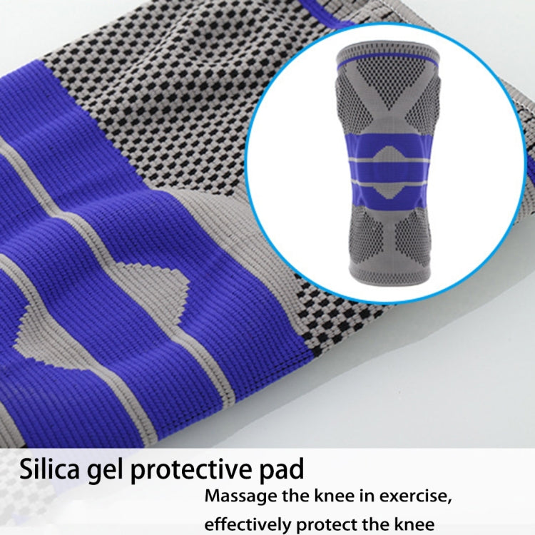 Outdoor Fitness Mountaineering Knit Protection Silicone Anti - collision Spring Support Sports Knee Protector, Size: XL