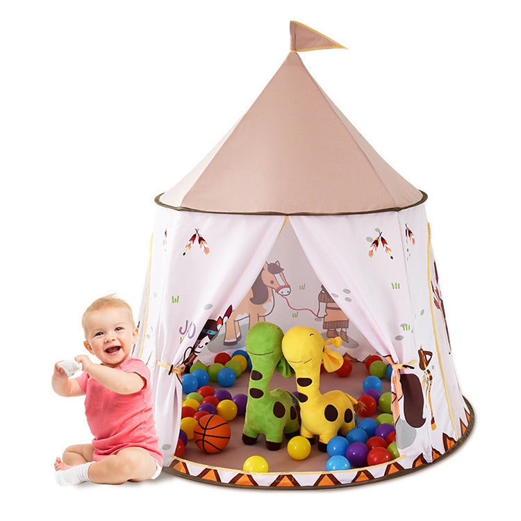 Children Indoor Outdoor Tent Mongolian Yurt Toy House with Base Cloth, Indian Castle
