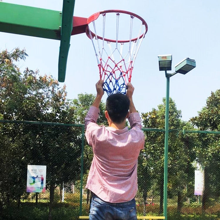 Polyester Rope Basketball Frame Net (White Red Blue), Regular Edition