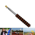 Telescopic Stainless Steel Sponge Golden Head Teaching Stick Guide Signal Flag, 1.6M 10 Knots