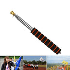 Telescopic Stainless Steel Sponge Golden Head Teaching Stick Guide Signal Flag, 1.6M 10 Knots