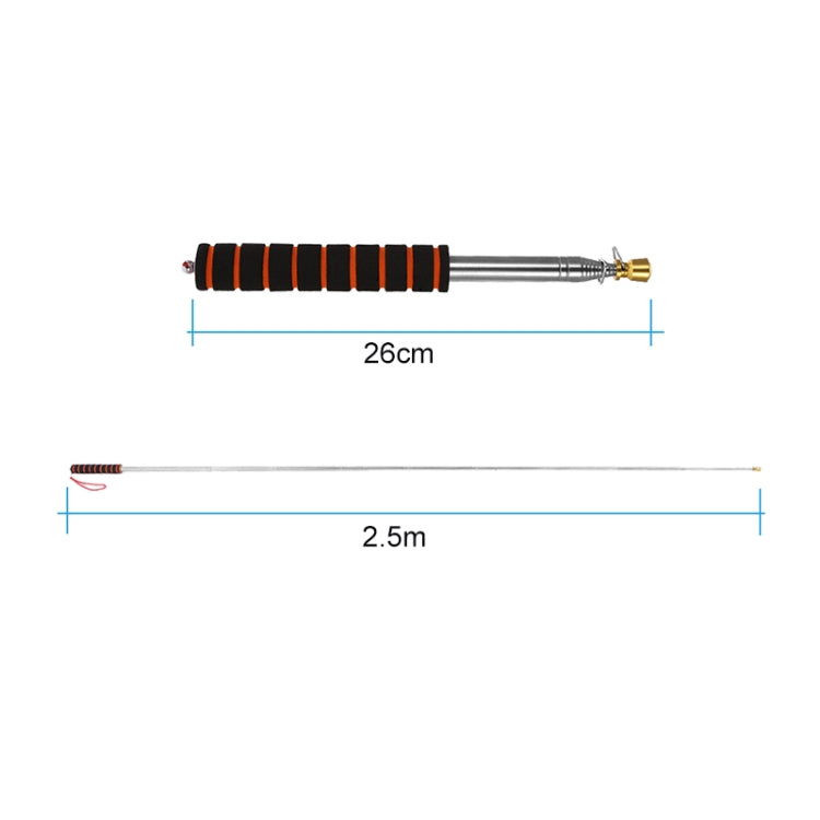 Telescopic Stainless Steel Sponge Golden Head Teaching Stick Guide Signal Flag, 1.6M 10 Knots