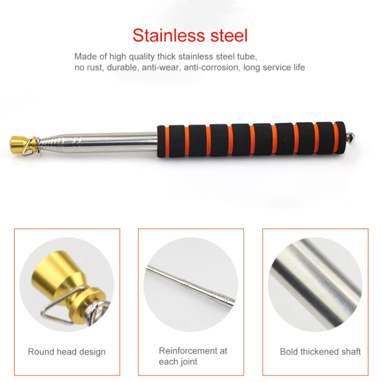 Telescopic Stainless Steel Sponge Golden Head Teaching Stick Guide Signal Flag, 1.6M 10 Knots