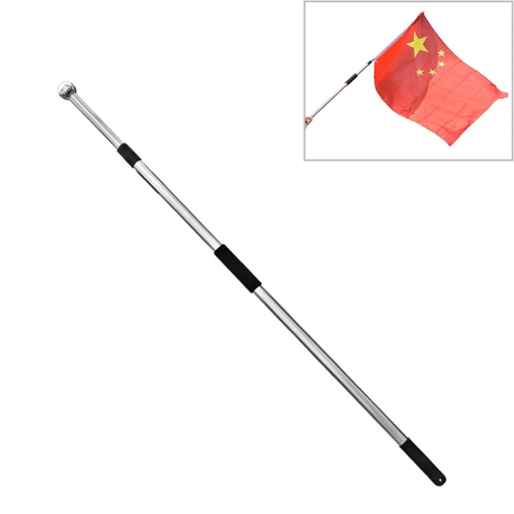 Multi-function Telescopic Stainless Steel Teaching Stick Guide Flagpole Signal Flag, 2M 2 Knots