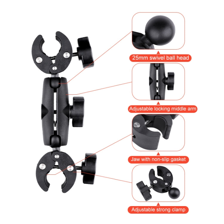 Motorcycle Dualheads Crab Clamp Handlebar Fixed Mount Holder