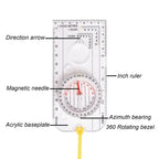 2pcs Nisa DC40-3A Outdoor Transparent Compass Map Scale