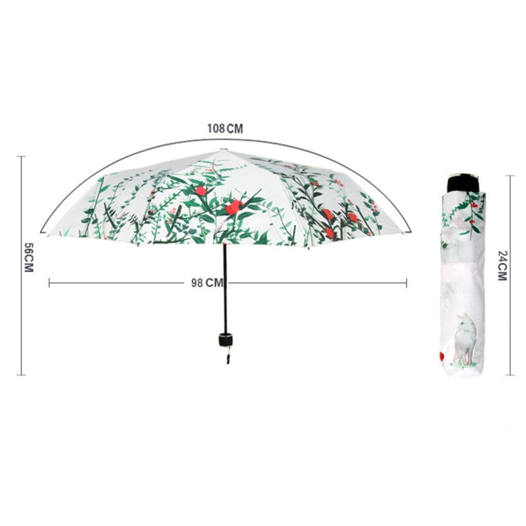 Creative Fresh Style Three Fold Silver Tape Anti Ultraviolet Sunshade Umbrella