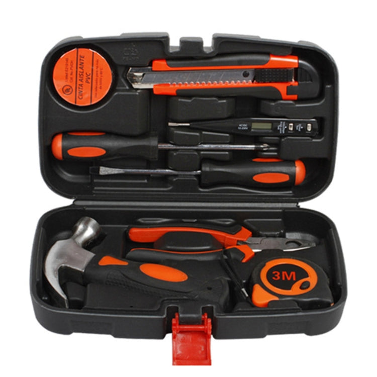Tool Set General Household Hand Tool Kit with Toolbox Storage Case, 9 in 1