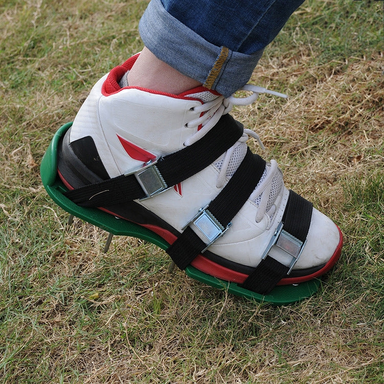 Garden Lawn Garden Tools Grass Ripper Spiked Shoes with 6 Metal Buckles