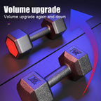 12KG A Pair Household Glue Fitness Hexagon Dumbbells