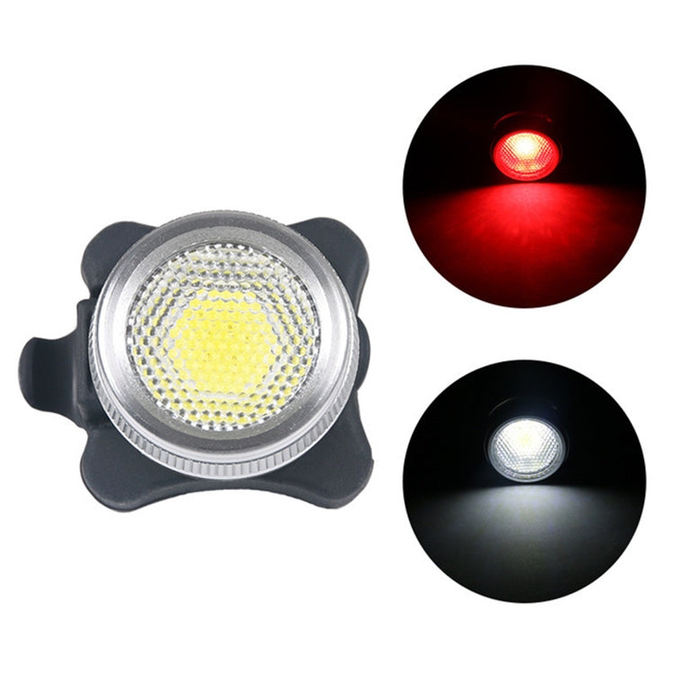 COB Lamp Bead 160LM USB Charging Four-speed Waterproof Bicycle Headlight / Taillight, Red + White Light Dimming 650MA