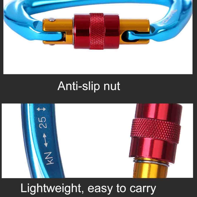 XINDA XD-Q9628 Professional Climbing D-shaped Master Lock Carabiner Safety Buckle Outdoor Climbing Equipment Supplies