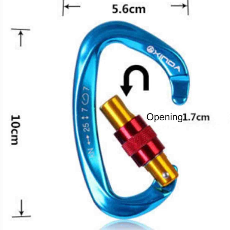 XINDA XD-Q9628 Professional Climbing D-shaped Master Lock Carabiner Safety Buckle Outdoor Climbing Equipment Supplies