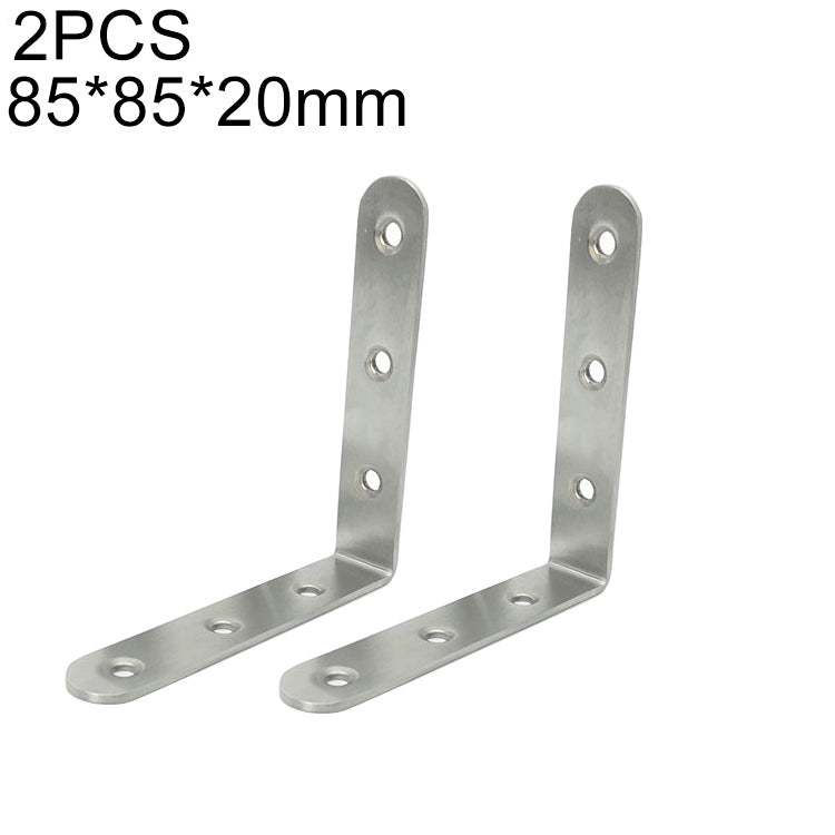 2pcs Stainless Steel 90 Degree Angle Bracket, Corner Brace Joint Bracket Fastener Furniture Cabinet Screens Wall (85mm)