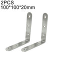 2pcs Stainless Steel 90 Degree Angle Bracket, Corner Brace Joint Bracket Fastener Furniture Cabinet Screens Wall (100mm)