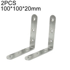 2pcs Stainless Steel 90 Degree Angle Bracket, Corner Brace Joint Bracket Fastener Furniture Cabinet Screens Wall (100mm)