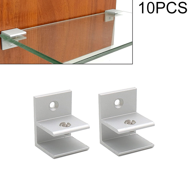 10 PCS F-type Aluminum Alloy Glass Combination Clamp Cabinet Partition Fixing Clip, Size: S, Cliped 10-13mm, F-type, S, Cliped 10-13mm