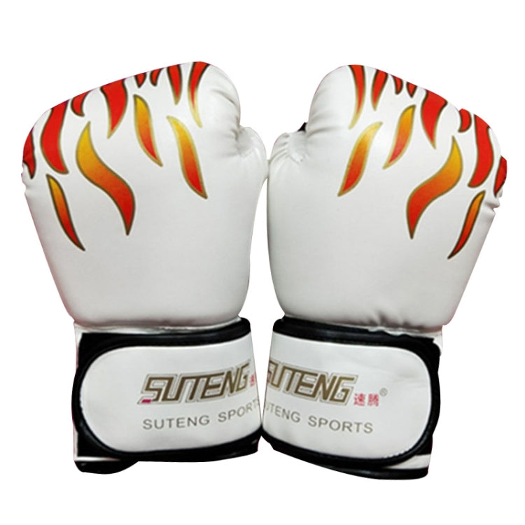 SUTENG Flame Pattern PU Leather Fitness Boxing Gloves for Adults
