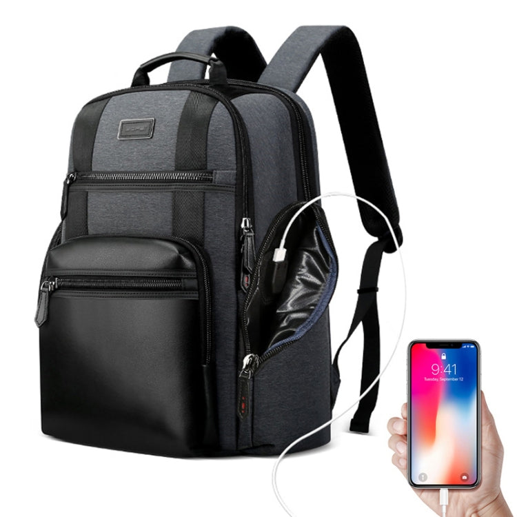 Bopai 851-014318 Fashion Outdoor Breathable Waterproof Anti-theft Three-layer Large Capacity Double Shoulder Bag, with USB Charging Port, Size: 31x17x44cm
