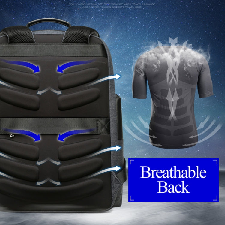 Bopai 851-014318 Fashion Outdoor Breathable Waterproof Anti-theft Three-layer Large Capacity Double Shoulder Bag, with USB Charging Port, Size: 31x17x44cm