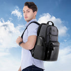 Bopai 851-014318 Fashion Outdoor Breathable Waterproof Anti-theft Three-layer Large Capacity Double Shoulder Bag, with USB Charging Port, Size: 31x17x44cm