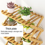 4-Layer Balcony Living Room Collapsible Solid Wood Flower Stand Potted Planting Shelves, Length: 100cm