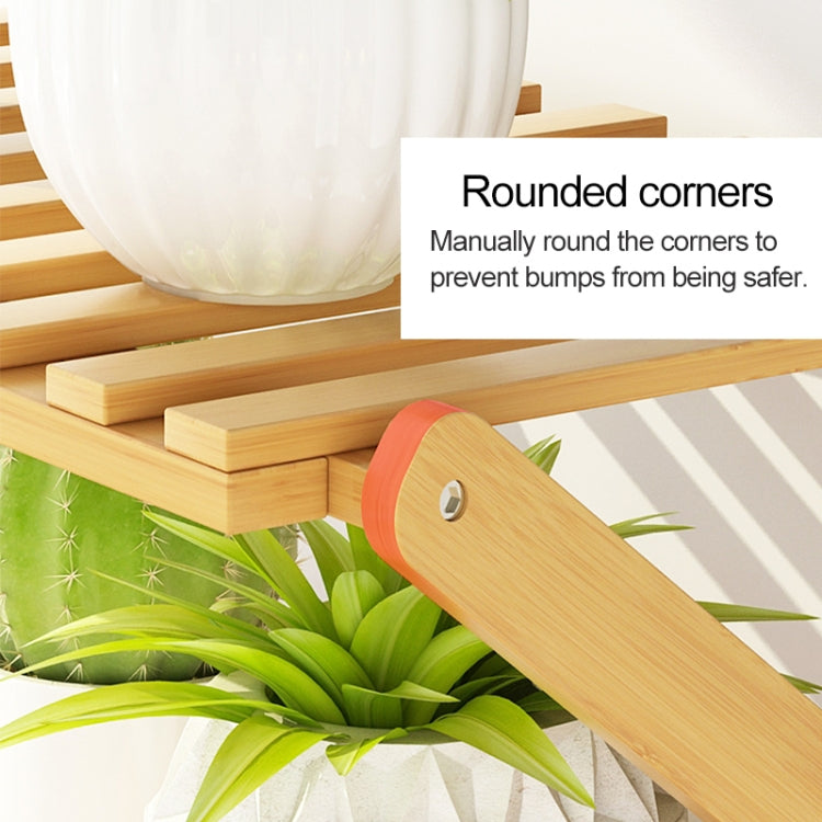 6-Layer Balcony Living Room Collapsible Solid Wood Flower Stand Potted Planting Shelves, Length: 100cm