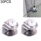 30 PCS Zinc Alloy Bright Fixed Bracket Connection Single Hole Semicircle Glass Fixing Clamp