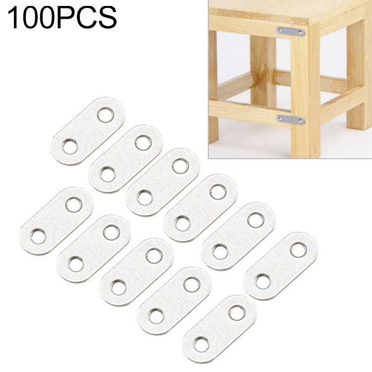 100 PCS Stainless Steel Connection Code Straight Connecting Piece, Number: 1
