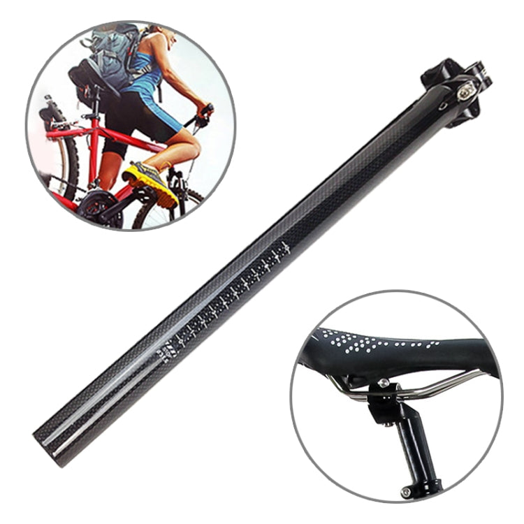 TOSEEK 3K Carbon Fiber Mountain Bike Road Bike Bicycle Seat Tube Seatpost Seat Fitting Seat Pole Bicycle Fittings, Size: 31.6x400mm
