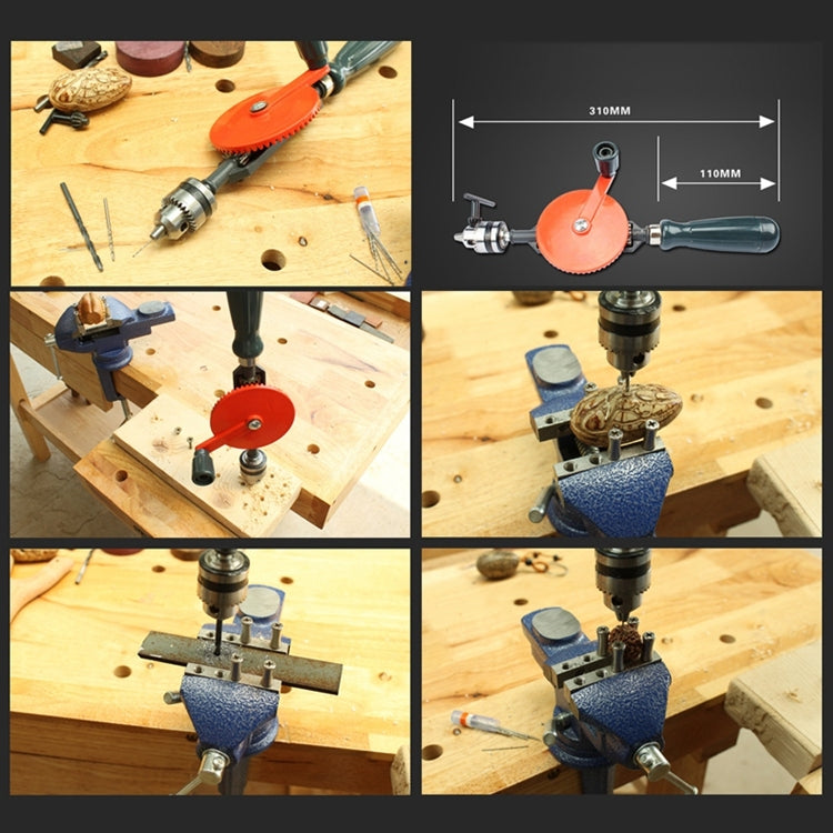 Powerful Manual Drill Steel Precision Casting DIY Woodworking Drill Universal Hand Drill Teaching Supplies Tools