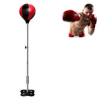 Adult Suction Cup Version Height Adjustable Vertical PU Leather Vent Ball Boxing Speed Ball Family Fitness Equipment without Gloves, without Gloves Black Red, without Gloves Red