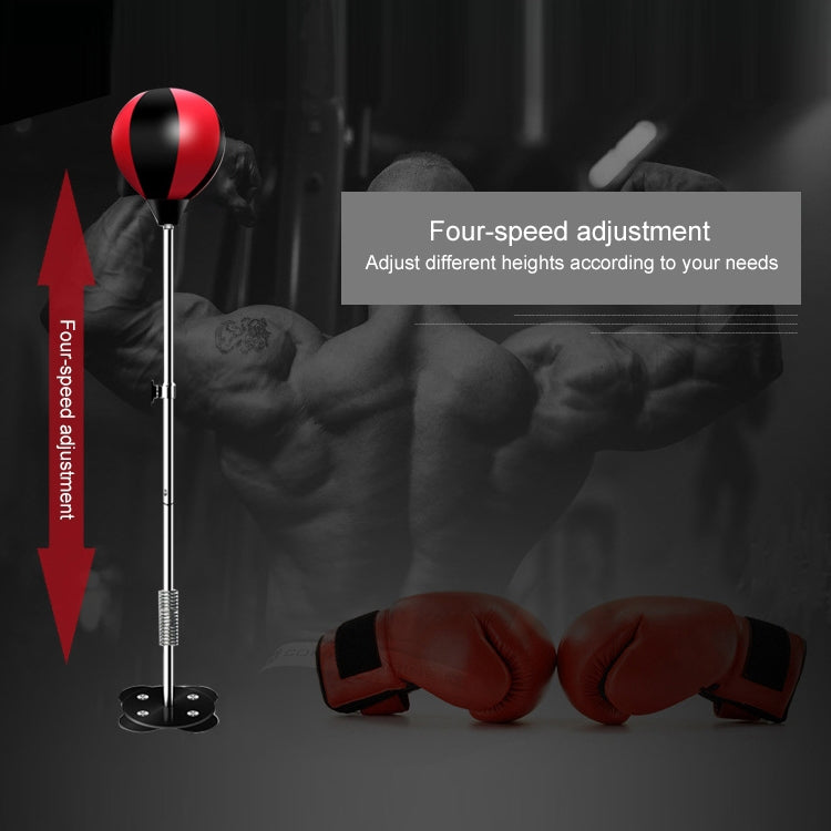 Adult Suction Cup Version Height Adjustable Vertical PU Leather Vent Ball Boxing Speed Ball Family Fitness Equipment without Gloves, without Gloves Black Red, without Gloves Red
