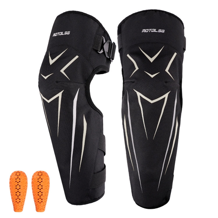 MOTOLSG 2 in 1 Knee Pads Motorcycle Bicycle Riding Warm Fleece Soft Protective Gear with CE Protector — With CE Protector