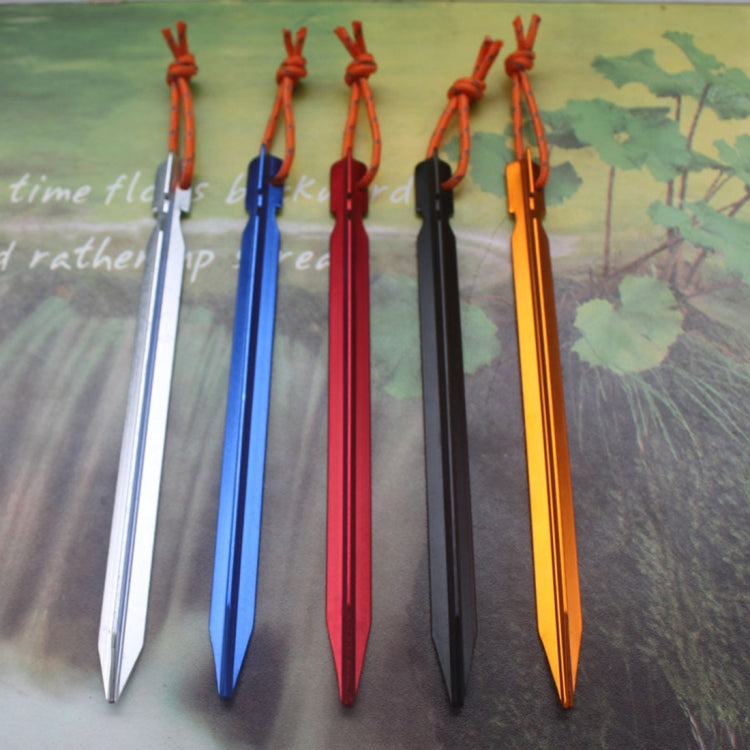 5 PCS Aluminium Alloy Tent Peg Nail Outdoor Traveling Tent Accessories with Rope, Length: 18cm