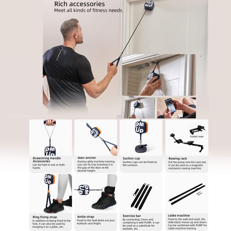 Unitree Pump Portable Home Gym Pump 4.4-44lbs Adjustable Resistance Cable Machine, Pump(Dark Blue), Pump , Pump