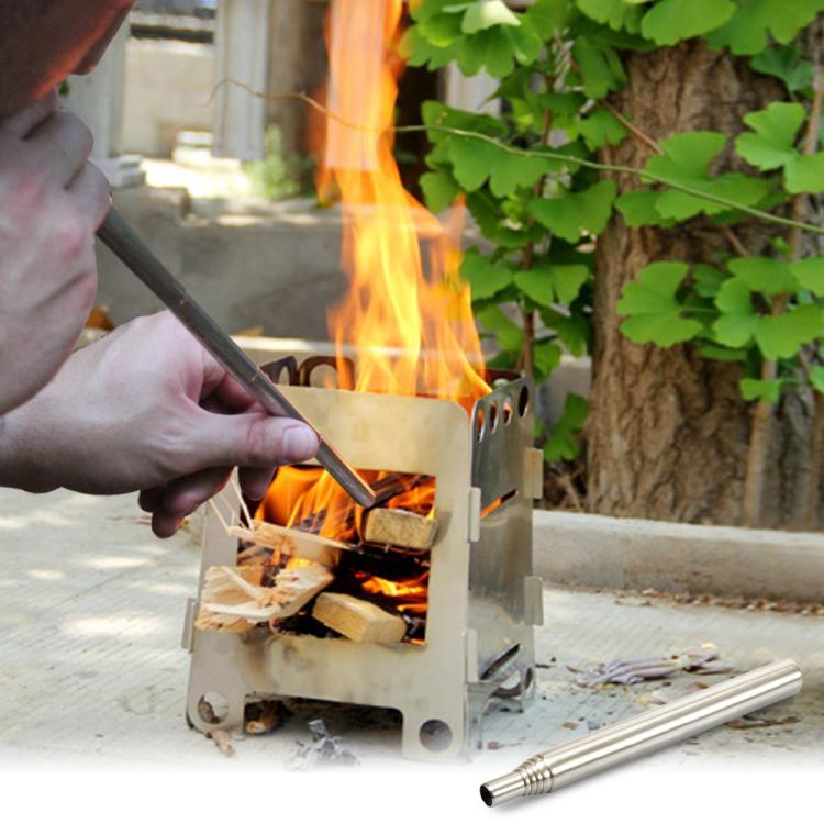 Outdoor Camping Fire Tool Stainless Steel Blower Picnic Barbeque Barbecue Tool Retractable Blow Torch