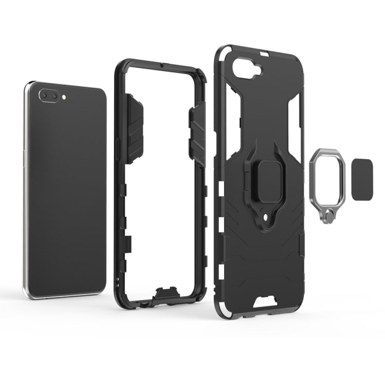 PC + TPU Shockproof Protective Case for OPPO A5, with Magnetic Ring Holder